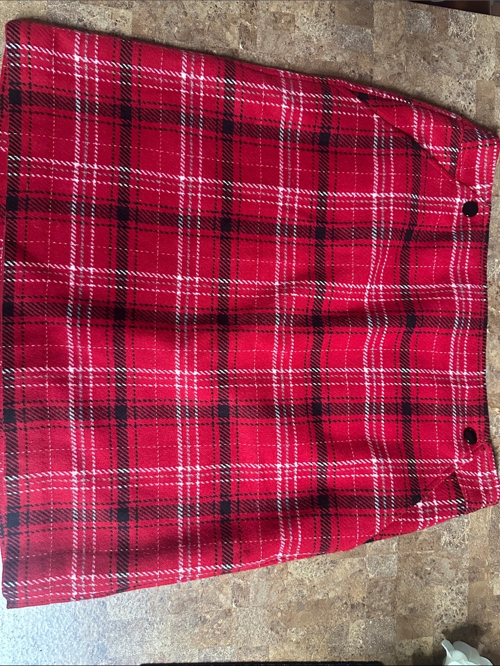 Talbots Red Black and White Plaid Mini Skirt